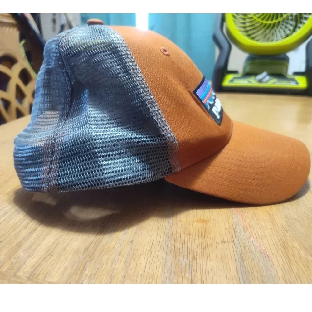 Patagonia Orange Trucker Hat Mesh Back Camping Dad Cap